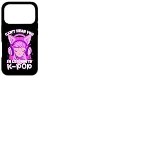 Cute Girl Graphic Tee Can't Hear You I'm Listening to Kpop Coque pour iPhone 17 Pro