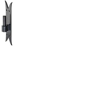 Alberts 306724 Gond sur platine | crochet DI, bout queue de carpe | laquée noire | cote axe Ø16 mm | platine 205 x 45 mm