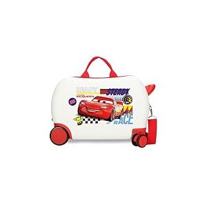 Disney Joumma Cars Lets Race Valise de cabine rigide ABS fermeture à combinaison latérale 4 roues doubles bagage main, blanc, Valise pour enfant