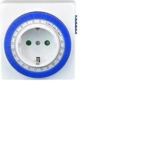 Q-Link Minuterie carrée - Analogique - Programme Quotidien - Minuterie avec sécurité Enfant - Économie d'énergie - Interrupteur avec Curseur Fixe
