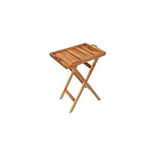 Zassenhaus Plateau de Service avec Support en Bois d'acacia | Pliable | Plateau avec poignées | Plateau à Petit-déjeuner | Bois Dur Durable | Plateau : 60,0 × 45,0 × 7,0 cm | Support de 80 cm de Haut