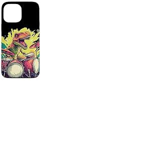 Dinosaure à bascule avec tambour pour une tenue de battement sauvage Coque pour iPhone 13 Pro Max