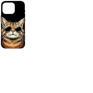 Visage de chat portant des lunettes de soleil, cool Boss Rebel Hip, amoureux des chats Coque pour iPhone 16 Pro