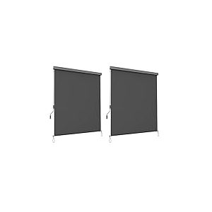 SONGMICS 2.5 x 1.6 m (H x L), Store Vertical, Brise-Vue rétractable, Paravent d’extérieur, Pare-Soleil, pour Balcon, Patio, terrasse et Jardin, avec boîtier, Protection de Vie privée, Gris GSA165GY