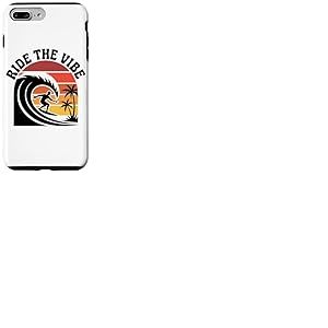 Chemise Ride The Vibe T-Shirt Graphique Cool Retro Surf Wave Sunset Coque pour iPhone 7 Plus/8 Plus