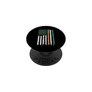 Drapeau am&eacute;ricain Irlandais Vintage Tr&egrave;fle St Patrick Day Us Drapeau PopSockets PopGrip Adh&eacute;sif