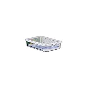 CARE+PROTECT Boîte de conservation alimentaire avec couvercle pour réfrigérateur - Grand format 2,6 L - Poignée ergonomique facile à ouvrir - Empilable - Organiseur pour réfrigérateur - Conserve la fraîcheur des aliments plus longtemps - Transparent - San