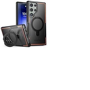 Poetic Neon MagPro Coque conçue pour Samsung Galaxy S23 Ultra / S22 Ultra 5G 6,8", [Compatible avec MagSafe] Double Couche de Protection Robuste et résistante aux Chocs, Anneau magnétique, Noir