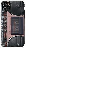 Boombox Throwback Rétro Musique Stéréo Rose Ghetto Blaster Coque pour iPhone 11 Pro Max