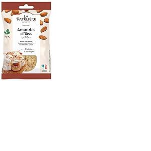 LA PATELI&Egrave;RE - Amandes Effil&eacute;es Grill&eacute;es - Pour Agr&eacute;menter et D&eacute;corer vos Pr&eacute;parations P&acirc;tissi&egrave;res - Texture Craquante et Ferme - Fabriqu&eacute; en France - 100% Naturel - 100g