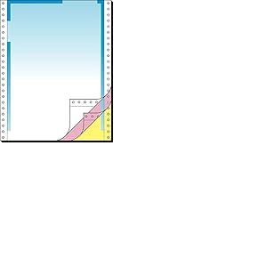 Sigel 26256 Ordinateur Lettre Papier, 12 &ndash; "X 240 mm, 3 de Partie, VP, MP, rose/jaune Copies Perfor&eacute;es, 70/53/57 g/m&sup2;, Couleur : Bleu D&eacute;grad&eacute;, 400 jeux