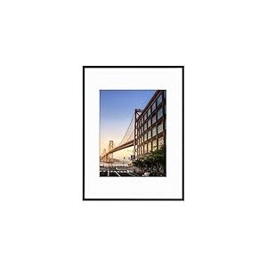 Frametory, Cadre photo en aluminium 30,5 x 40,6 cm – Cadre noir de 30,5 x 40,6 cm avec passe-partout ivoire pour photo de 21,6 x 27,9 cm – Cadre photo en métal de 40,6 x 30,5 cm et verre véritable –