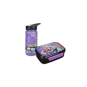 Scooli - Monster High Set de Vaisselle pour Enfants - Set Comprenant Une boîte à Pain et Une Gourde - idéal pour l'école ou la crèche - à partir de 4 Ans - en Plastique - sans BPA