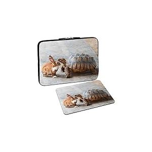 PEDEA Design Housse de Protection pour Ordinateur Portable jusqu'&agrave; 15,6" Lapin et Tortue