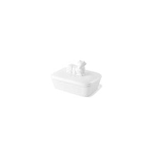 'Holst Bud 016 Beurrier Vache 2 pièces en Porcelaine, Blanc, 16,5 x 12,5 x 10,5 cm