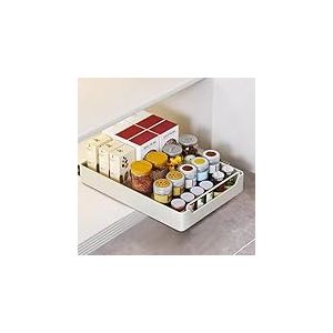 Tiroir Coulissant Cuisine, Etagere Cuisine Tiroir Telescopique Cuisine, Organiseurs De Placards Plateau Coulissant Cuisine, Salon Maison Rangement Organisateur Cuisine, Pas De PerçAge, 30x43x7cm, Noir