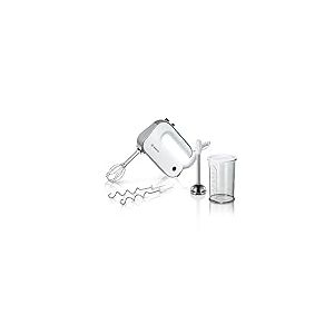 Bosch Electroménager MFQ49700 Mixeur main, 5 vitesses + turbo, moteur puissant 850 W, fouets à microbilles, poignée soft touch, Blanc