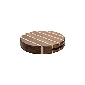 Rockingham Forge Planche à découper ronde de bois composite 25 cm – Pour la cuisine, la préparation et le service de pizza, fromage, pain & charcuteri – Planche à grain fin d'acacia et de bois d'hévéa