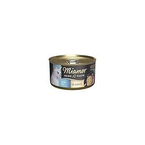 MIAMOR - Filets fins en sauce | Nourriture humide pour chats adultes avec morceaux de filet en sauce. Complément alimentaire faible en gras dans une boîte sans additifs artificiels | 24 x 85 g de thon