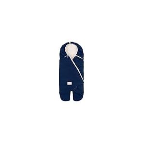 Nuvita 9100 Cuddle | Chancelière universelle pour poussette avec capuche réglable| Parfait de 0 à 10 mois (80 cm) | Résistant aux températures jusqu'à 8°C, à l'eau et au vent | Bleu/Blanc
