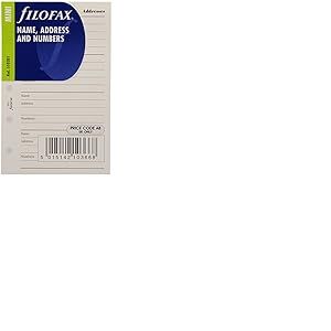 Filofax 510201 Recharge pour Organiseur nom/adresse/t&eacute;l&eacute;phone Blanc