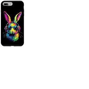 Lapin avec Lunettes de Soleil Lapin des Champs Doux Lapins Coque pour iPhone 7 Plus/8 Plus