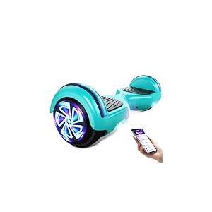 Hoverboard 6.5 Pouces Overboard, Hover Scooter Board Gyropode Tout-Terrain, Bluetooth et LED Auto-équilibré Scooter électrique Auto-équilibrage pour Enfant et Adult