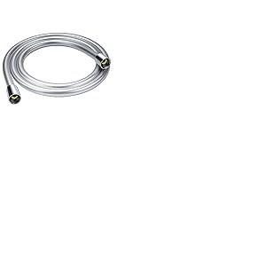 YEAUPE Flexible de douche 160 cm avec protection anti-torsion, tuyau de, raccord standard 1/2", et résistant à la torsion, testé pour l'eau potable sous pression, argenté