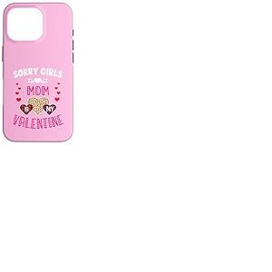 Sorry Girls Mommy is My Valentine C&oelig;urs l&eacute;opard et Plaid Coque pour iPhone 16 Pro
