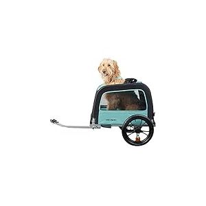 Retrospec Rover Hauler Remorque de v&eacute;lo pour animal domestique &ndash; Porte-v&eacute;lo pour chiens de petite et moyenne taille &ndash; Cadre pliable avec roues de 40,6 cm &ndash; Sol antid&eacute;rapant et laisse int&eacute;rieure &ndash; Blue
