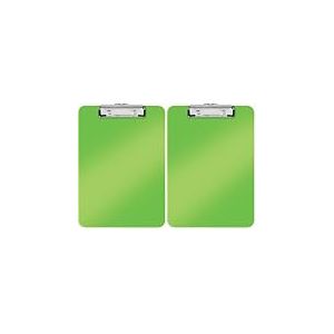 Leitz &ndash; Porte-bloc A4, Capacit&eacute; 75 Feuilles, Clip M&eacute;tallique Solide, Crochet de Suspension, Polystyr&egrave;ne, Vert WOW, 39710054 (Lot de 2)