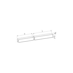 ECO Tige carrée 9 mm divisée 55/60 mm (goupille de freinage) pour poignées de porte, ferrure de porte, goupille carrée, acier galvanisé