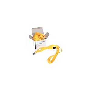 Durable 813704 Boite de 10 Lacets Textile avec Fermeture de Sécurité/Attache Mousqueton Jaune