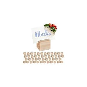 Relaxdays 48 Porte-numéros de Table, en Bois, Mariage/Anniversaire, pour Menu/Photo/Carte/nom, Natures