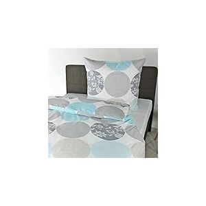 Bierbaum Parure de Lit, Satin, Turquoise, 155 cm x 220 cm