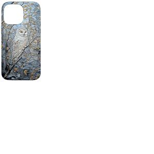 Hibou enneigé blanc amoureux de la neige tachée saison d'hiver Coque pour iPhone 14 Pro Max