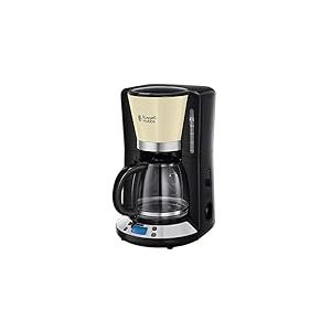 Russell Hobbs Cafetière filtre [Programmable, Technologie WhirlTech pour extraction & arôme optimaux] Crème (max 10 tasses, verseuse en verre 1,25L, Maintien au chaud, 1100W) Machine à café 24033-56