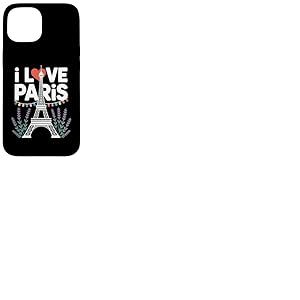 I Love Paris Tour Eiffel Vibes Lavande Coque pour iPhone 15