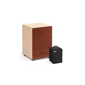 VEVOR Cajon avec Cordes de Caisse Claire Internes, Boite &agrave; Percussion L&eacute;g&egrave;re en Bois Bouleau, Instrument de Musique Portable avec Sac de Transport, pour D&eacute;butants, Professionnels, 30,5 x 30,5 x 43 cm