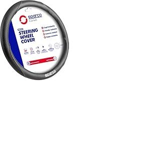 Sparco Housse de Volant Origin — Noir/Gris — Logo en TPU — Universel, antidérapant et Durable — Look Sportif