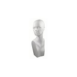 Rayher Tête de mannequin femme en polystyrène, blanc, 1 pce., 540X265X17cm, avec buste, perruques, lunettes, chapeaux, écouteurs, colliers, écharpes, décoration-9139600