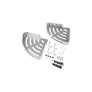 SXCDD Pas de perforation, argent, panier de douche, autocollant, étagère de salle de bain, étagère de rangement, panier de rangement de shampooing, coin argenté (lot de 2)
