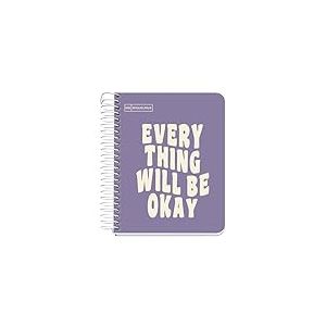 Miquelrius Cahier A6, carnet de messages, 1 bande de couleur, 100 feuilles de 90 g/m&sup2;, lign&eacute; horizontal de 7 mm, sans per&ccedil;age, couverture en carton dur, violet