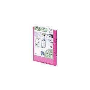 Viquel - Chemise personnalisable A4 dos 3cm - Boite de classement A4 fermeture élastique - Rose