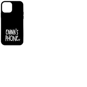 Emma's Phone Emma Nom personnalisé Blanc Noir Coque pour iPhone 12 mini