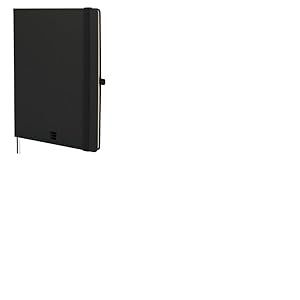 Finocam – Cahier Nexo Couverture Rigide Ligné Noir | Grand Cahier à Feuilles Microperforées | Pochette et Passant pour stylo | 72 Feuilles, Idéal pour Écrire