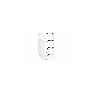 Really Useful Box Lot de 4 boîtes de rangement en plastique Transparent 12 l