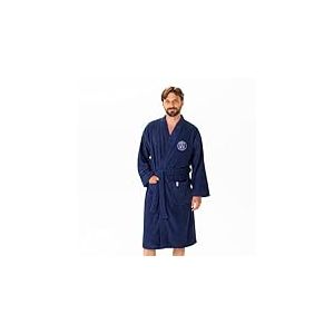 PSG Peignoir homme avec poches Paris-Saint-Germain | 100% Coton | OEKO-TEX | Taille M | Bleu