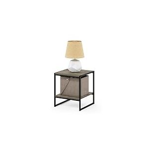 Furinno Camnus Table d'Appoint &agrave; 2 Niveaux Modern Living, Ch&ecirc;ne Fran&ccedil;ais Gris, One Size