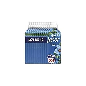 Adoucissant Lenor, 504 Lavages (12 x 42 Lavages), Envolée d’Air, 24H De Fraîcheur Relaxante, Avec Une Touche D’Huiles Essentielles
